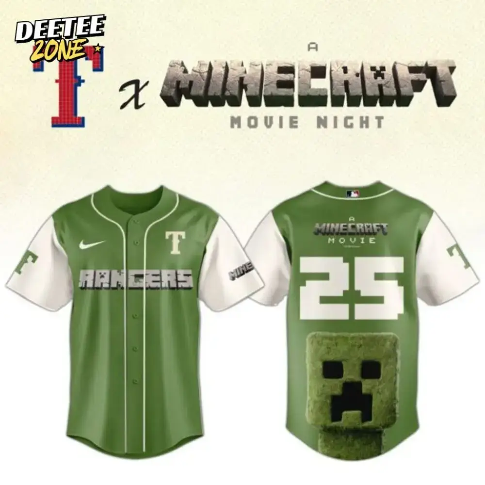 Premium Mlb Texas Rangers X A Minecraft Movie Custom Baseball Jersey Image