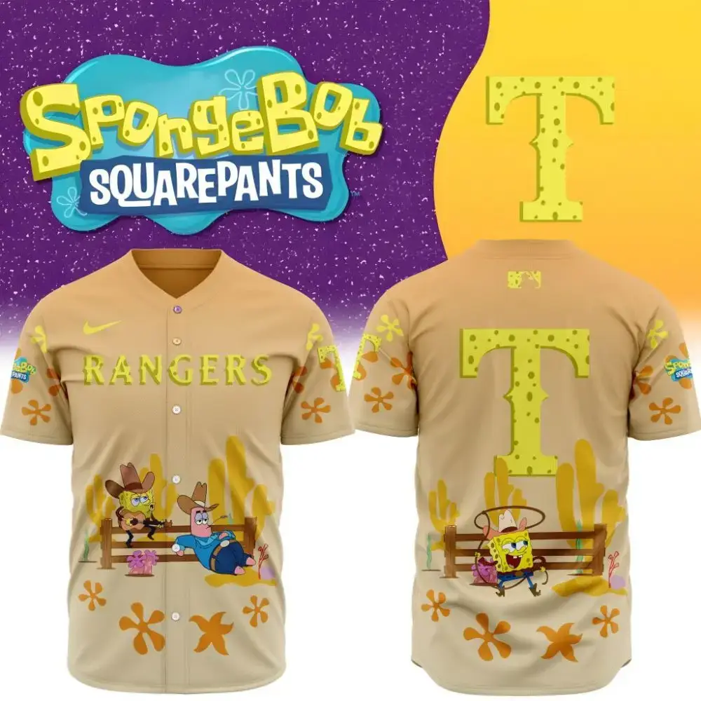 Premium Mlb Texas Rangers X Spongebob Squarepants Special Custom Baseball Jersey Image