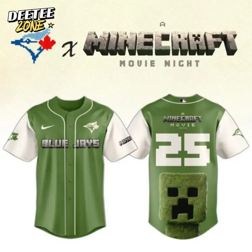 Premium Mlb Toronto Blue Jays X A Minecraft Movie Custom Baseball Jersey Image