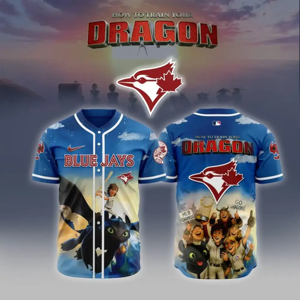 Premium Mlb Toronto Blue Jays X How To Train Your Dragon Custom Baseball Jersey Image