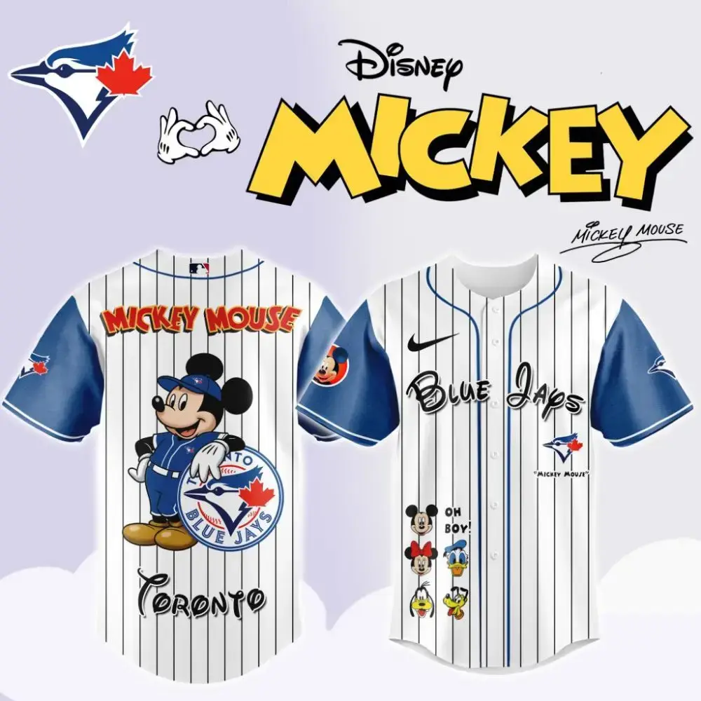Premium Mlb Toronto Blue Jays X Mickey Mouse And Friends Custom Baseball Jersey Image