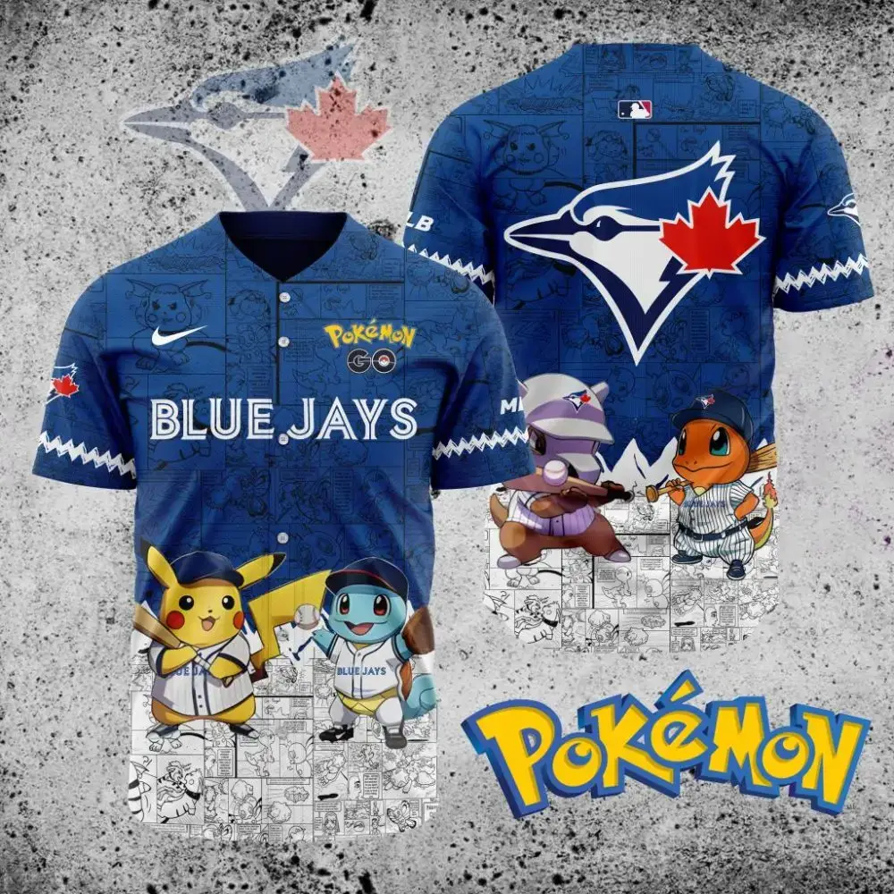 Premium Mlb Toronto Blue Jays X Pokemon Custom Baseball Jersey Image
