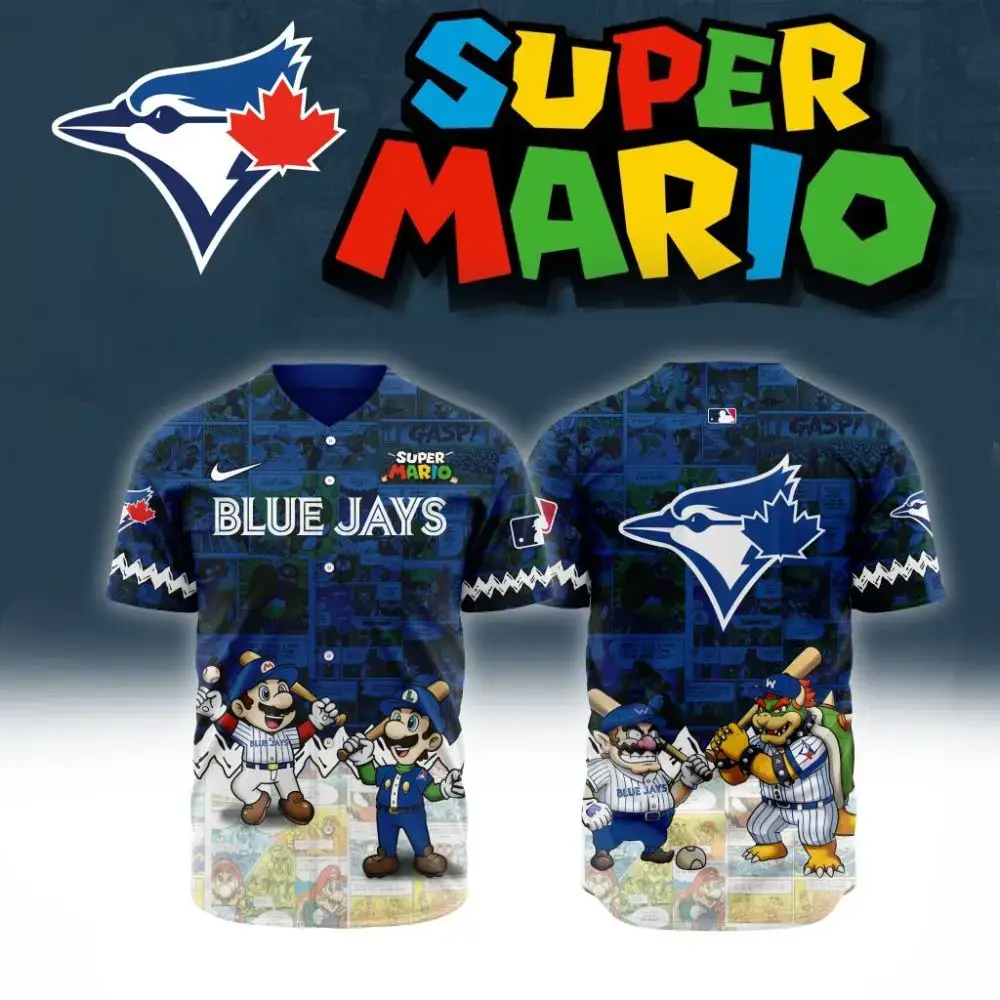 Premium Mlb Toronto Blue Jays X Super Mario Custom Baseball Jersey Image