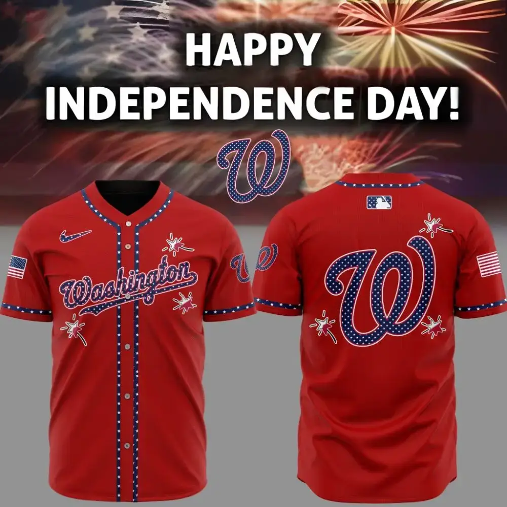 Premium Mlb Washington Nationals Happy Independence Day Custom Baseball Jersey Image