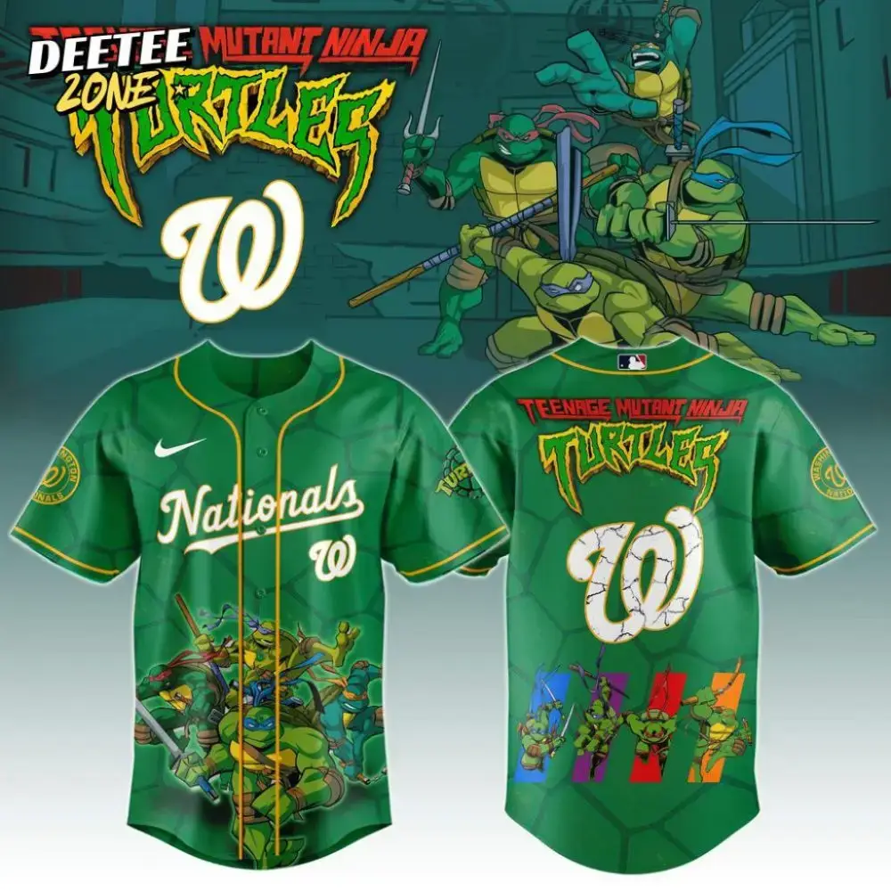 Premium Mlb Washington Nationals X Teenage Mutant Ninja Turtles Custom Baseball Jersey Image