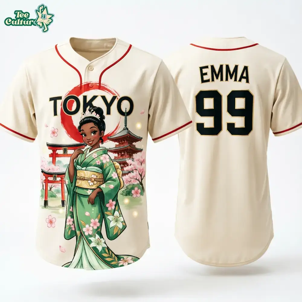 Princess Tiana Tokyo Princess Anime Inspired Baseball Jersey Image
