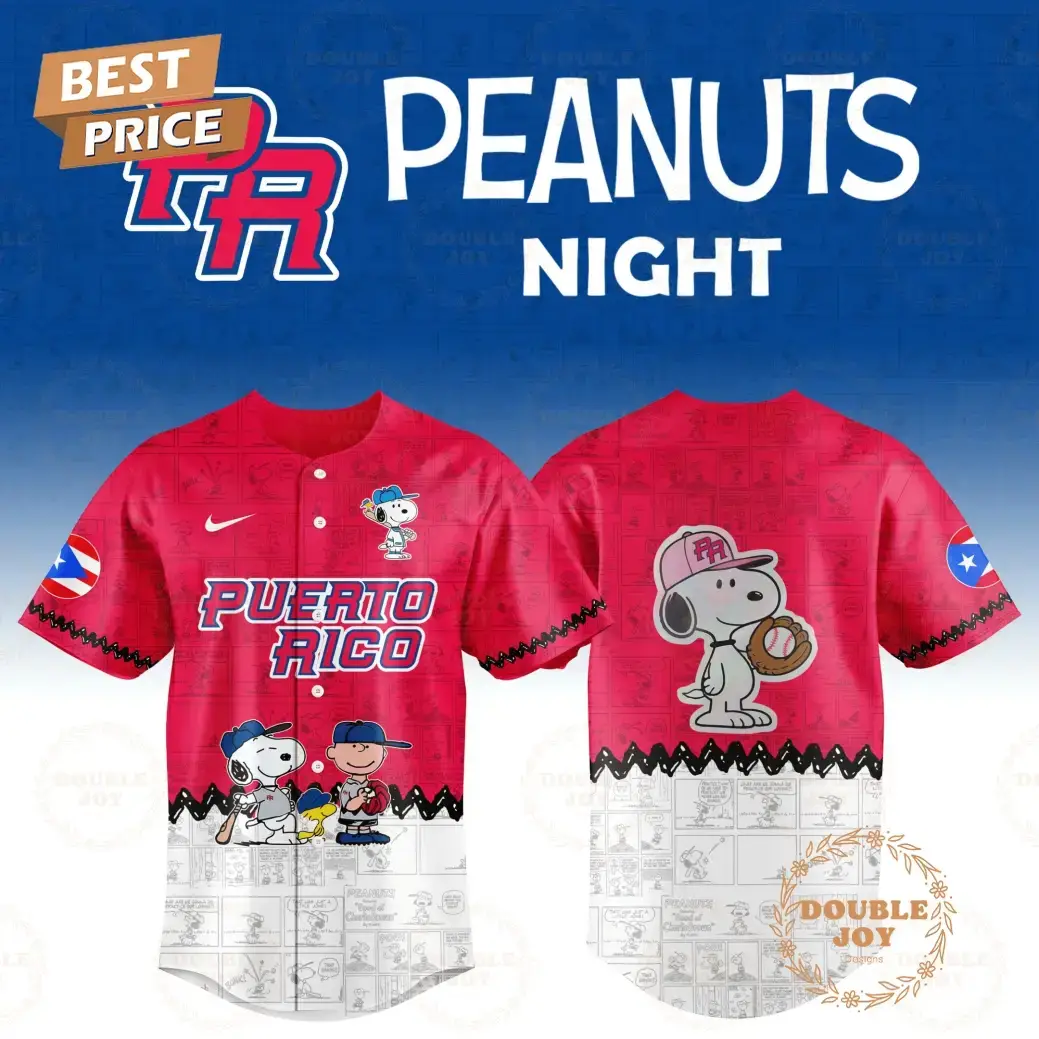 Puerto Rico 2025 Peanuts Night Limited Edition Baseball Jersey - Red Image