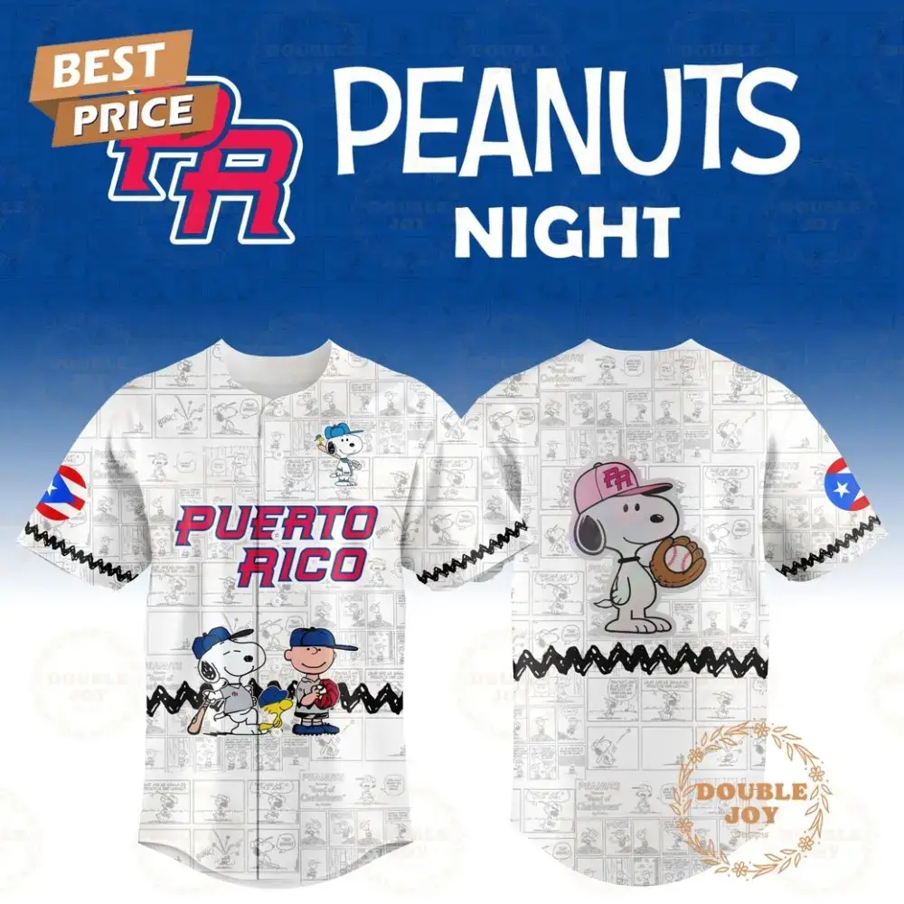 Puerto Rico 2025 Peanuts Night Limited Edition Baseball Jersey - White Image