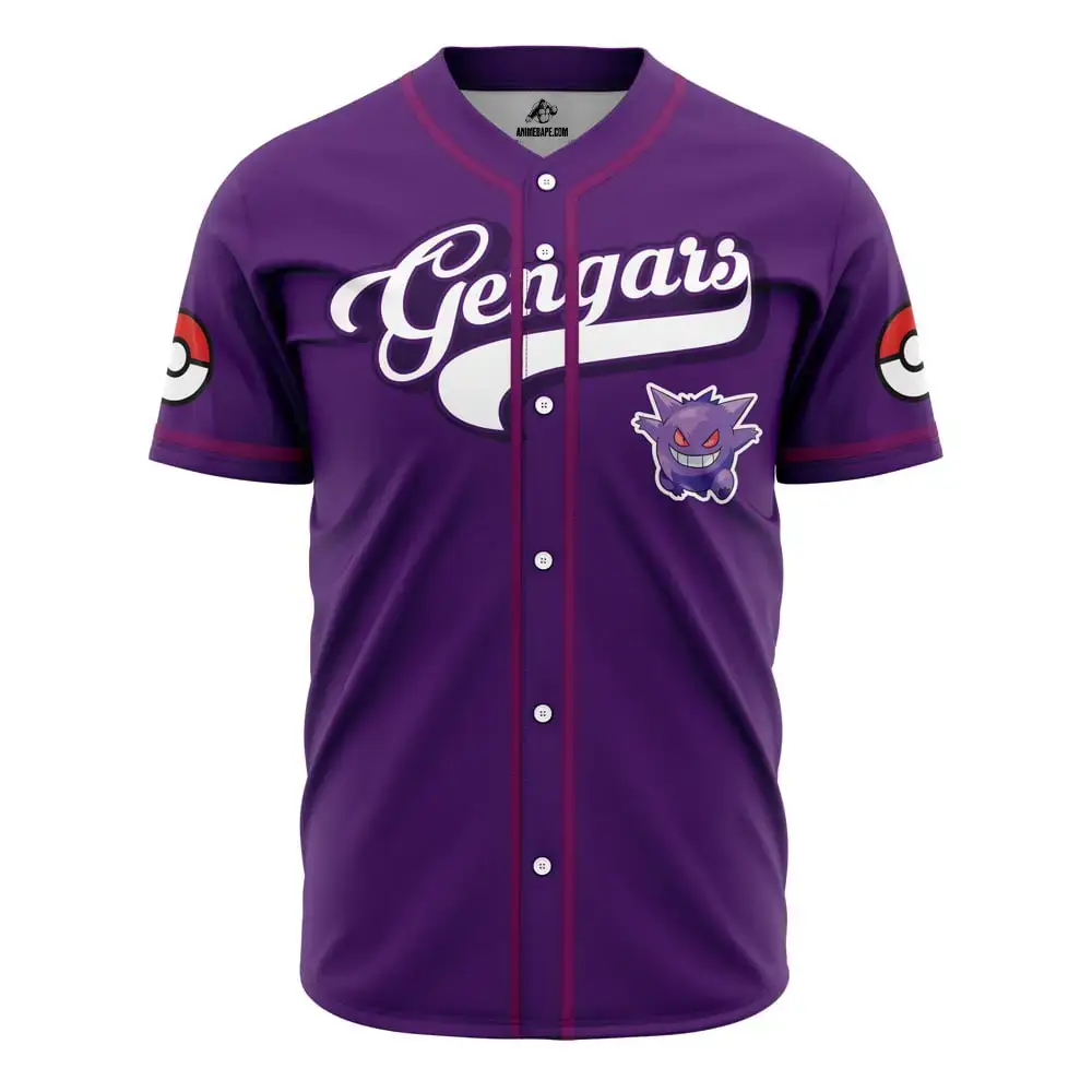 Purple Gengar Baseball Jersey - Stylish Pokémon Fan Apparel , Limited Edition Image