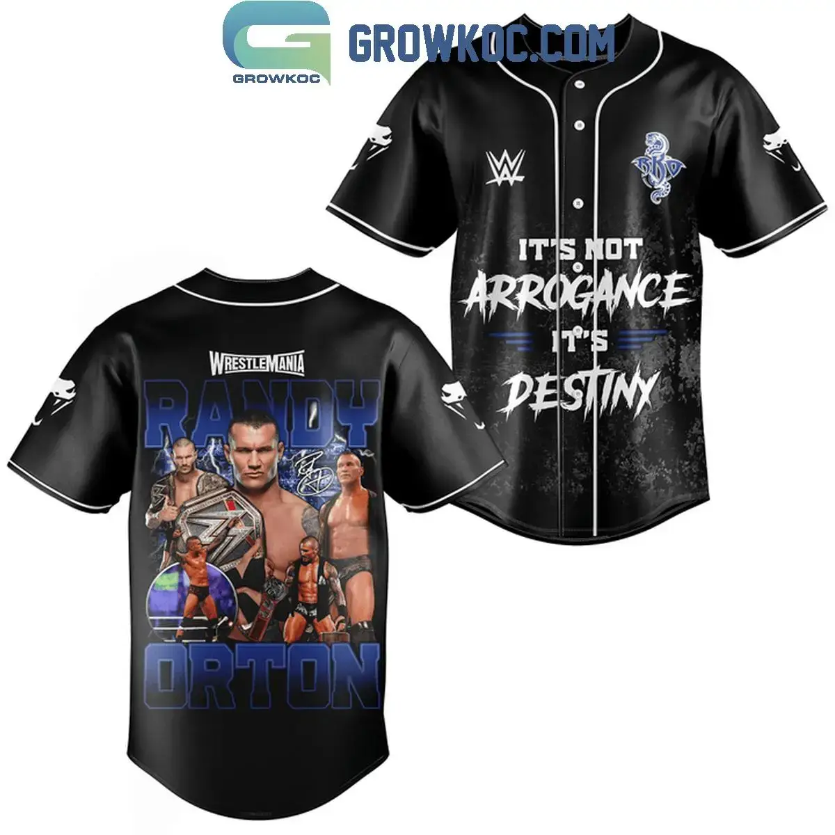 Randy Orton It's Not Arrogance It's Destiny Fan Baseball Jersey Image