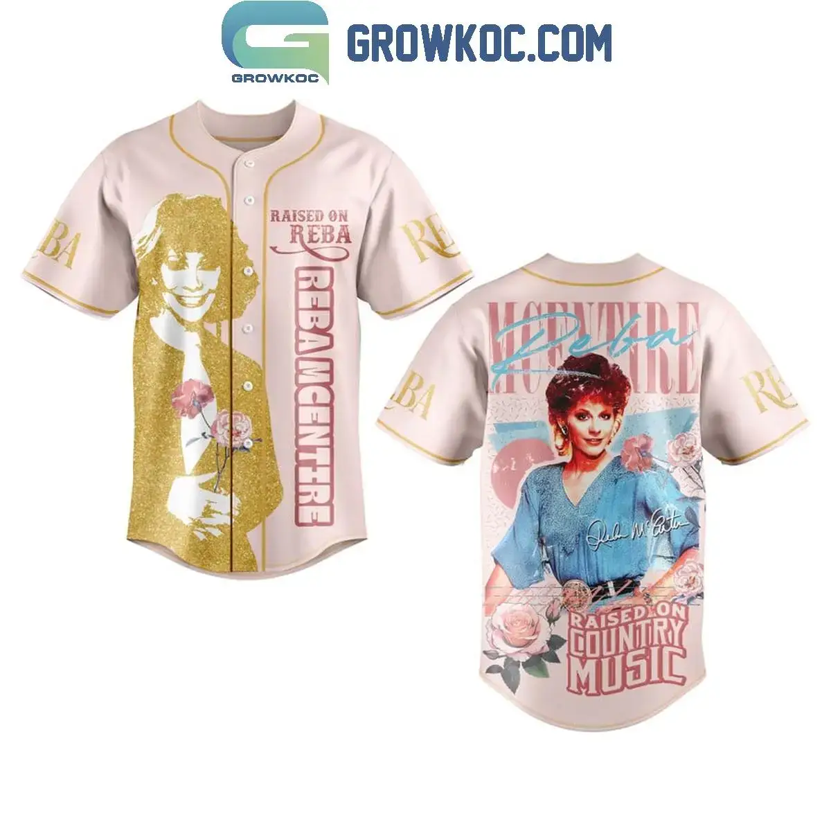 Reba McEntire Raised On Country Music Baseball Jersey Image