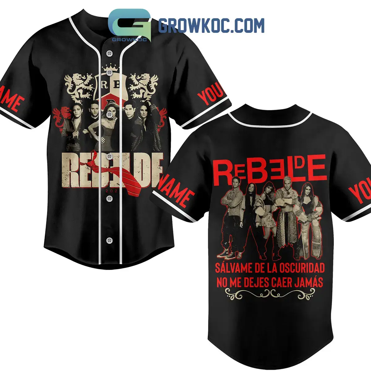 Rebelde Salvame De La Oscuridad No Me Dejes Caer Jamas Personalized Baseball Jersey Image