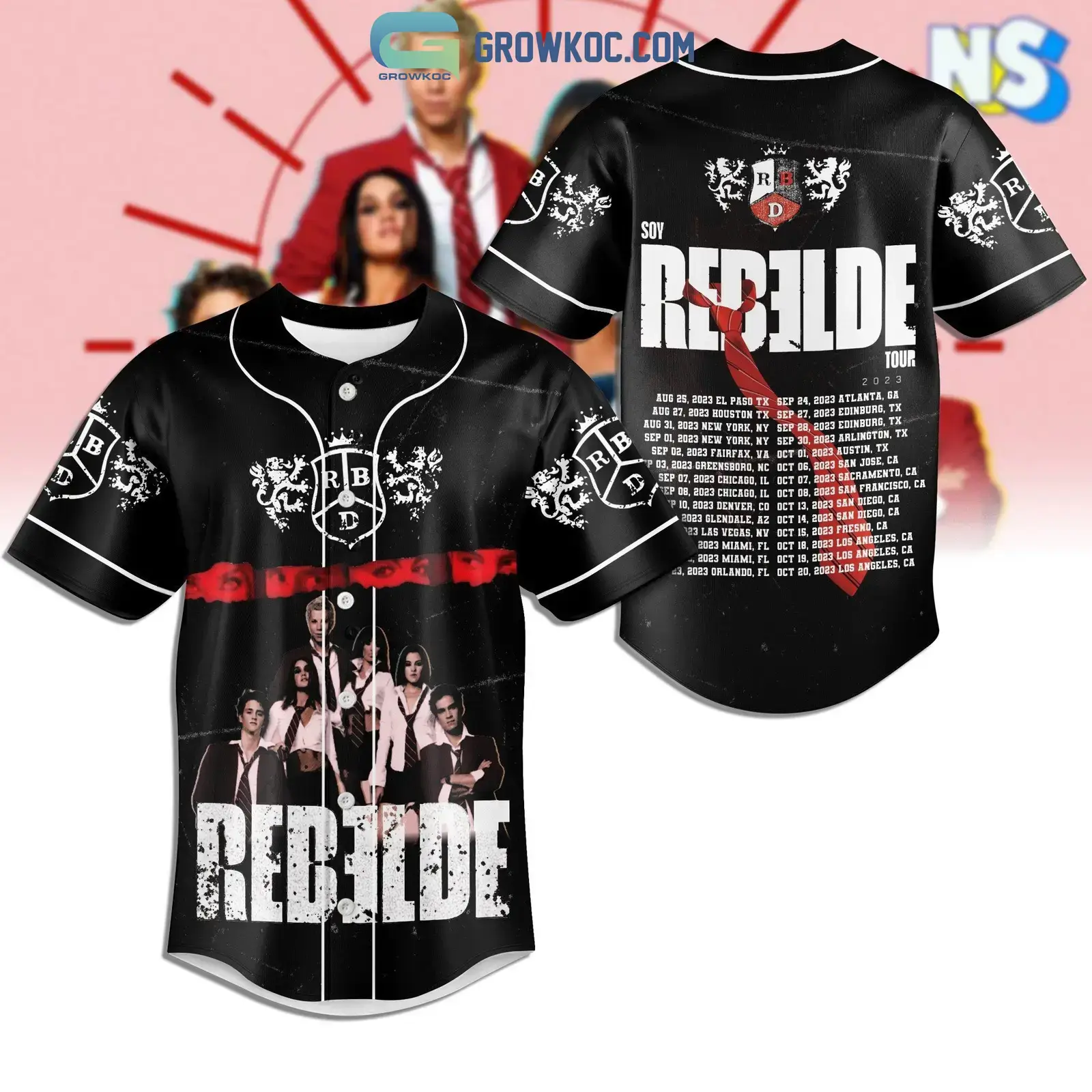 Rebelde Tour 2023 Personalized Baseball Jersey Image