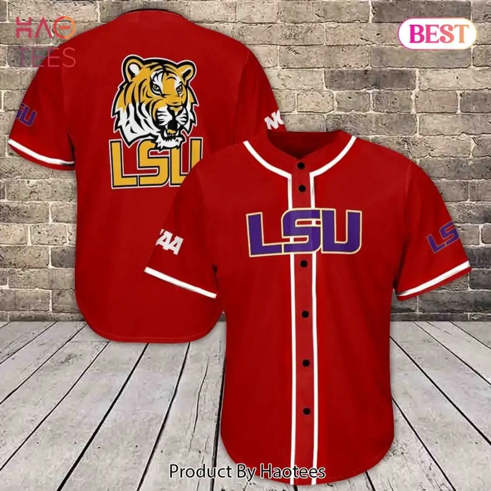 Red Lsu Tigers Baseball Jersey - Bold Design For Fans , Limited Edition Image
