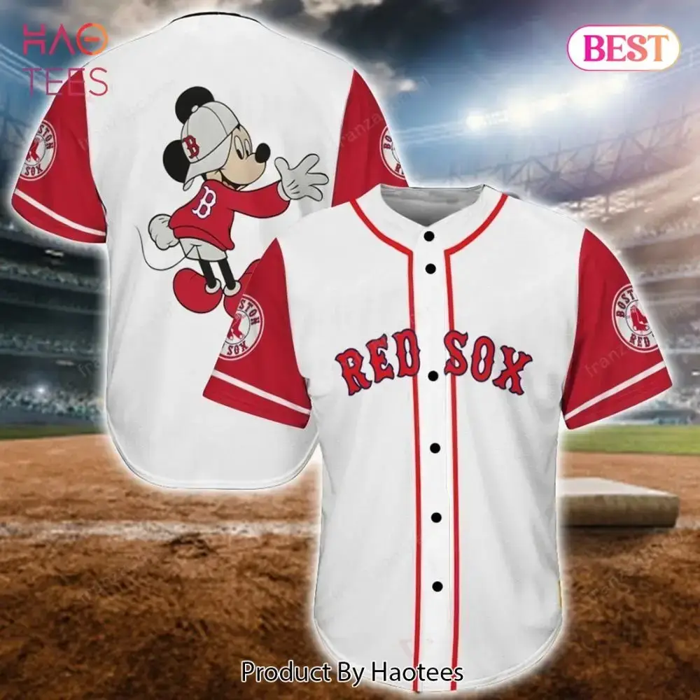 Red Sox Mickey Mouse Baseball Jersey – Fun & Stylish Fan Apparel For All Ages! Image