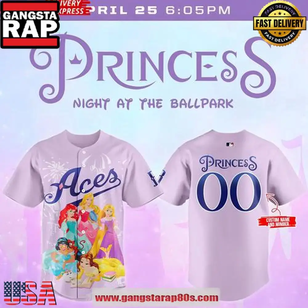 Reno Aces Princess Night 2025 Custom Baseball Jersey Shirt Image