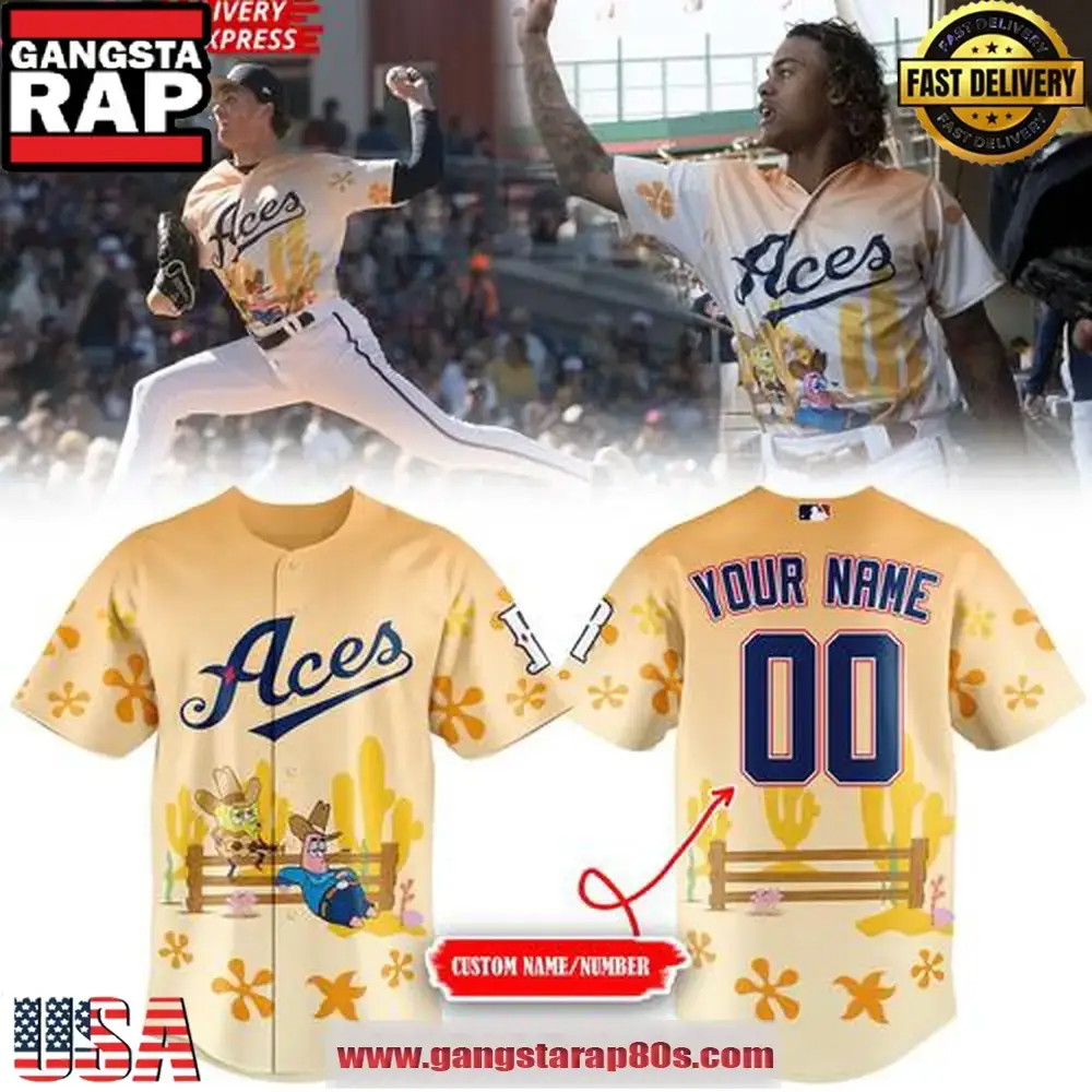 Reno Aces SpongeBob Night 2025 Special Edition Custom Baseball Jersey Shirt Image