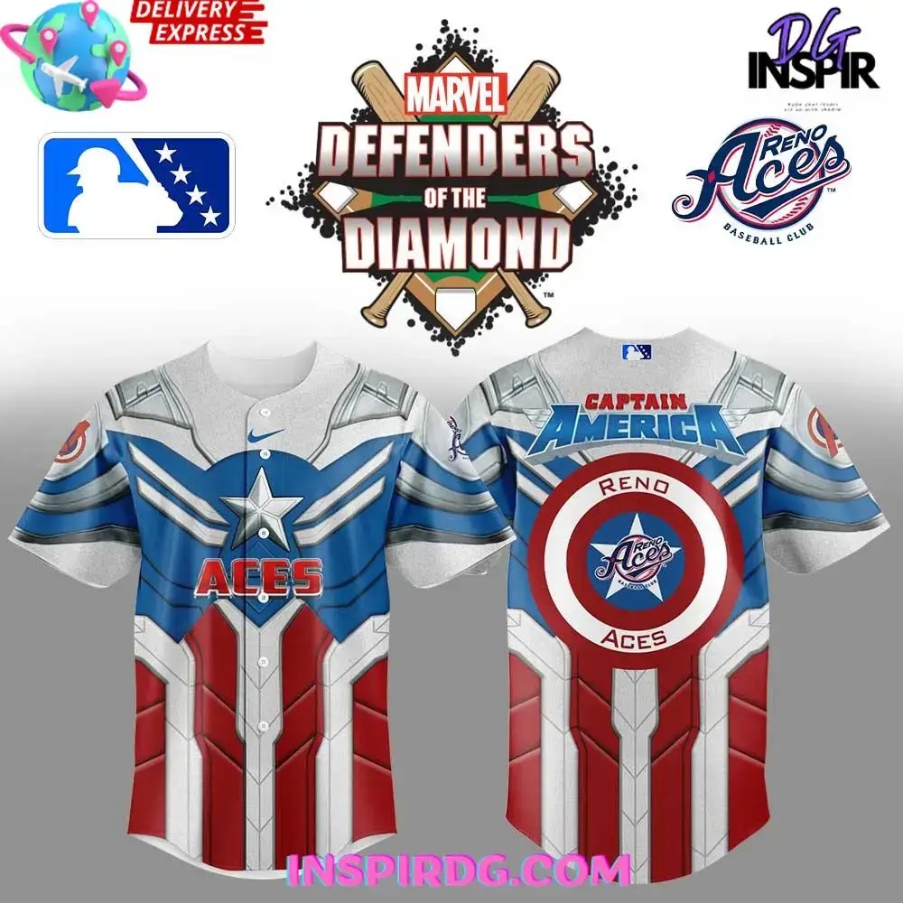 Reno Aces X Captain America Limited Edition Baseball Jersey Image