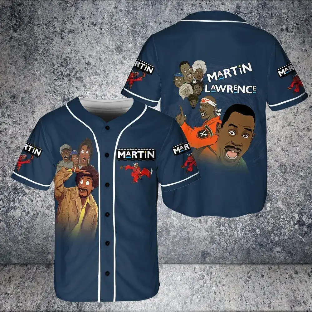 Retro Cartoon Print Baseball Jersey - Stylish Unisex Fashion Top - Limited Edition Image