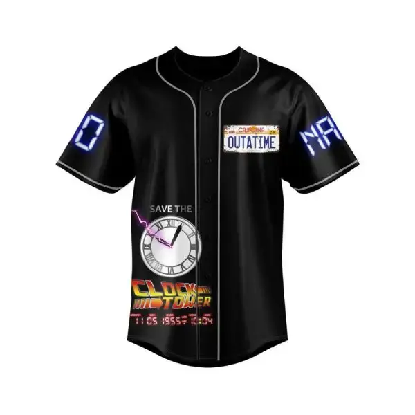 Retro Time Travel Baseball Jersey - Led Digital Print, Unique Collector'S Edition Image