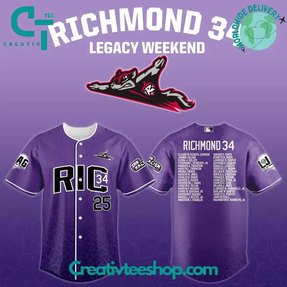 Richmond Flying Squirrels X Honoring The Richmond 34 2025 Special Baseball Jersey Image