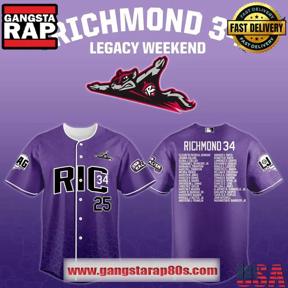 Richmond Flying Squirrels x Honoring the Richmond 34 2025 Special Edition Baseball Jersey Image