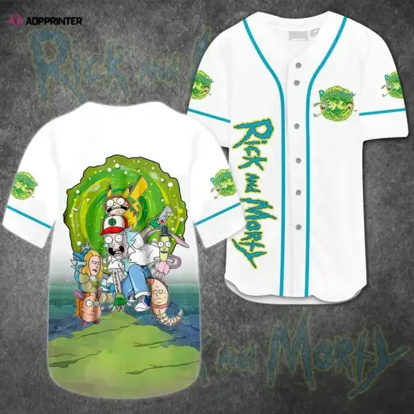 Rick And Morty Baseball Jersey - Vibrant Cartoon Design - Perfect Gift For Fans! Image