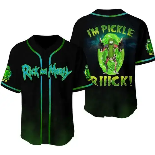 Rick And Morty Pickle Rick Baseball Jersey - Fun Graphic Tee For Fans Image