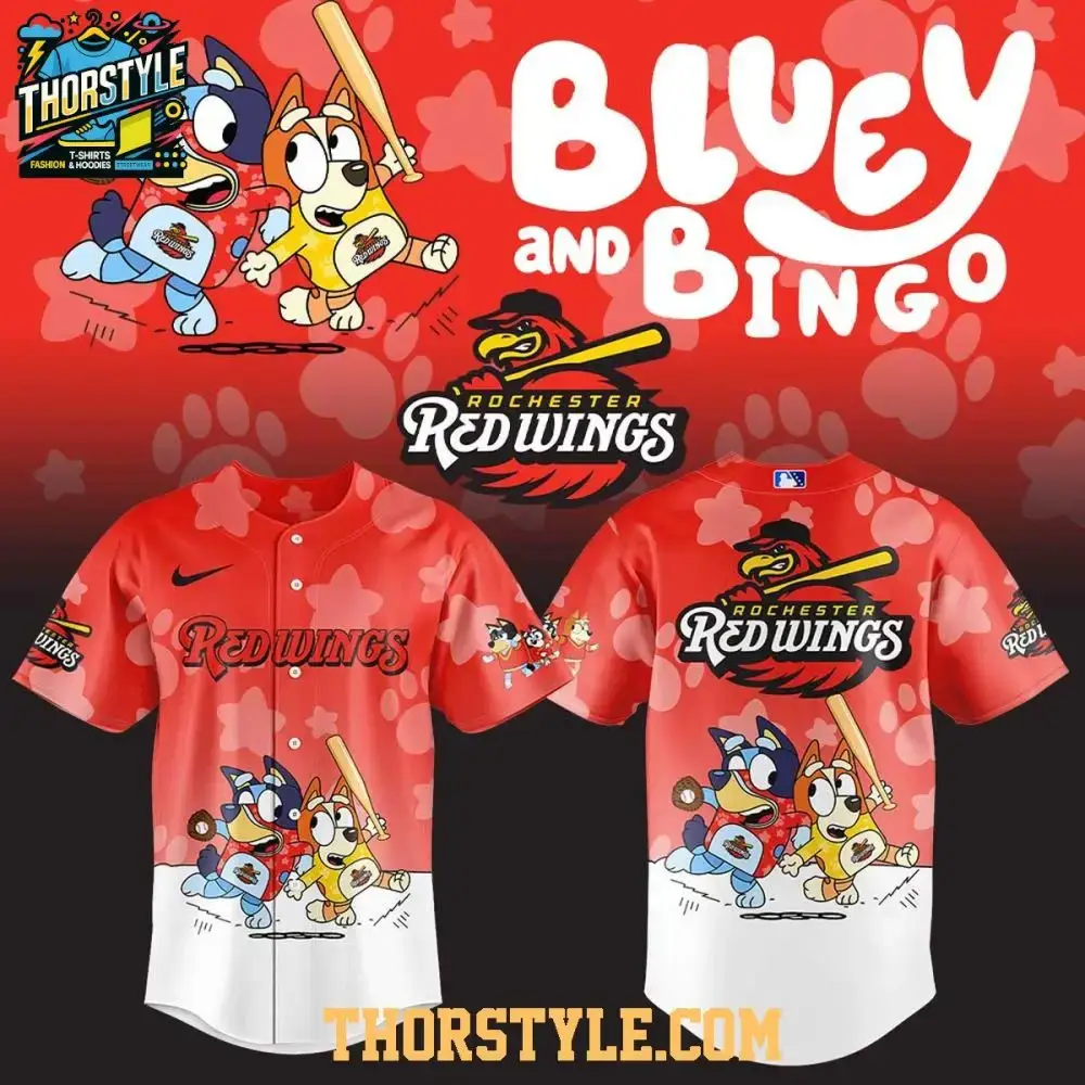 Rochester Red Wings Bluey And Bingo Anniversary 2025 Baseball Jersey Image