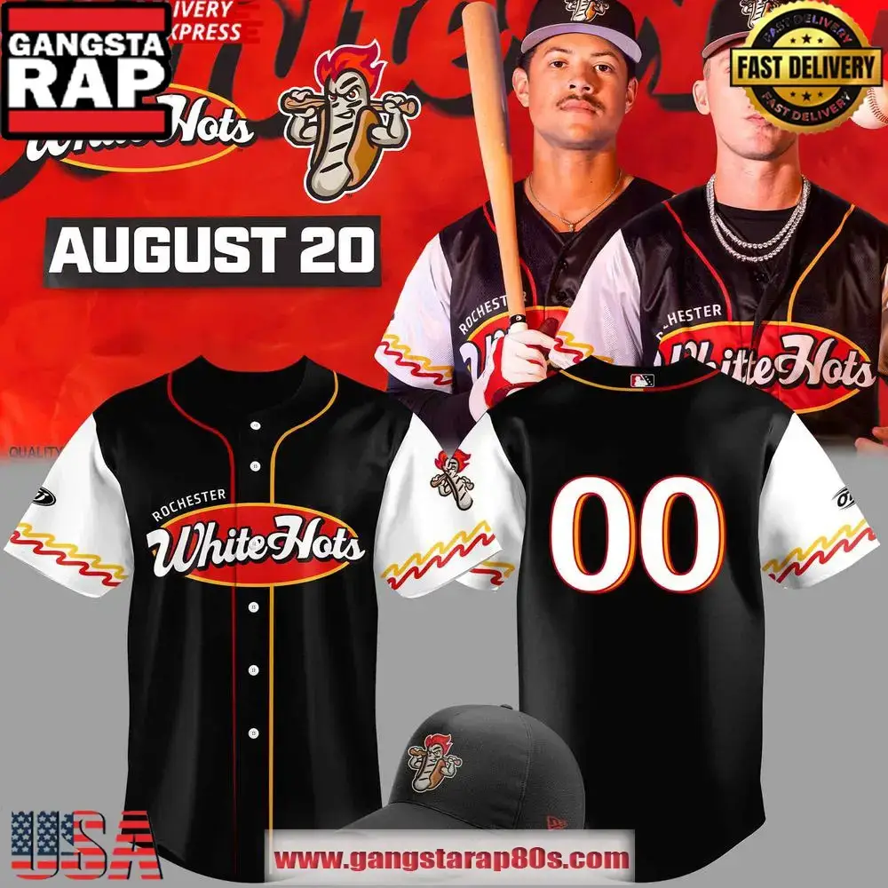 Rochester Red Wings White Hots August 20 Custom Number Baseball Jersey Shirt Image