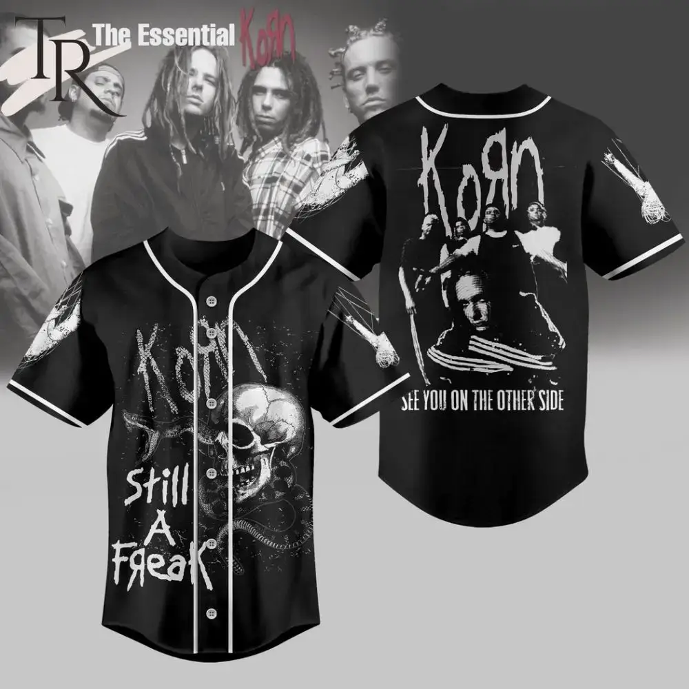 Rock Your Style: Korn Graphic Baseball Jersey - Perfect For Fans! Image