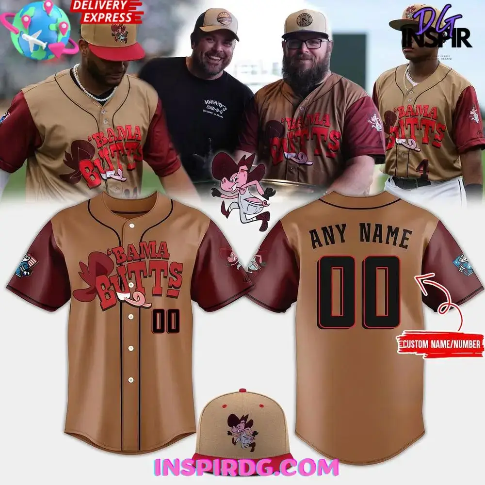 Rocket City Trash Pandas Bama Butts 2025 Baseball Jersey Image