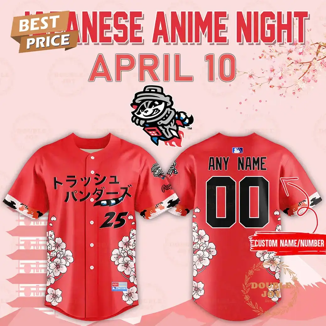 Rocket City Trash Pandas Japanese Anime Night 2025 Custom Name Limited Edition Baseball Jersey Image