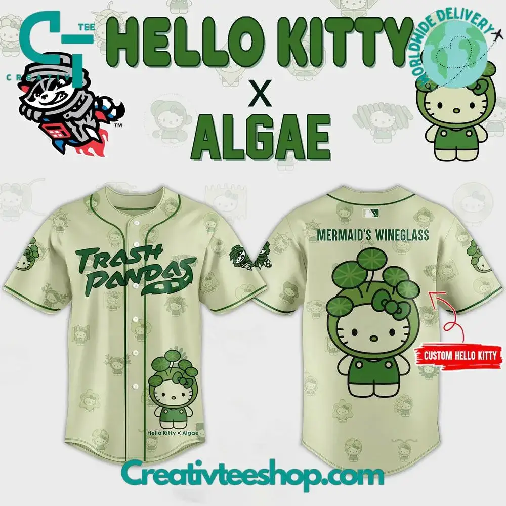 Rocket City Trash Pandas X Algae Hello Kitty Special Baseball Jersey Image