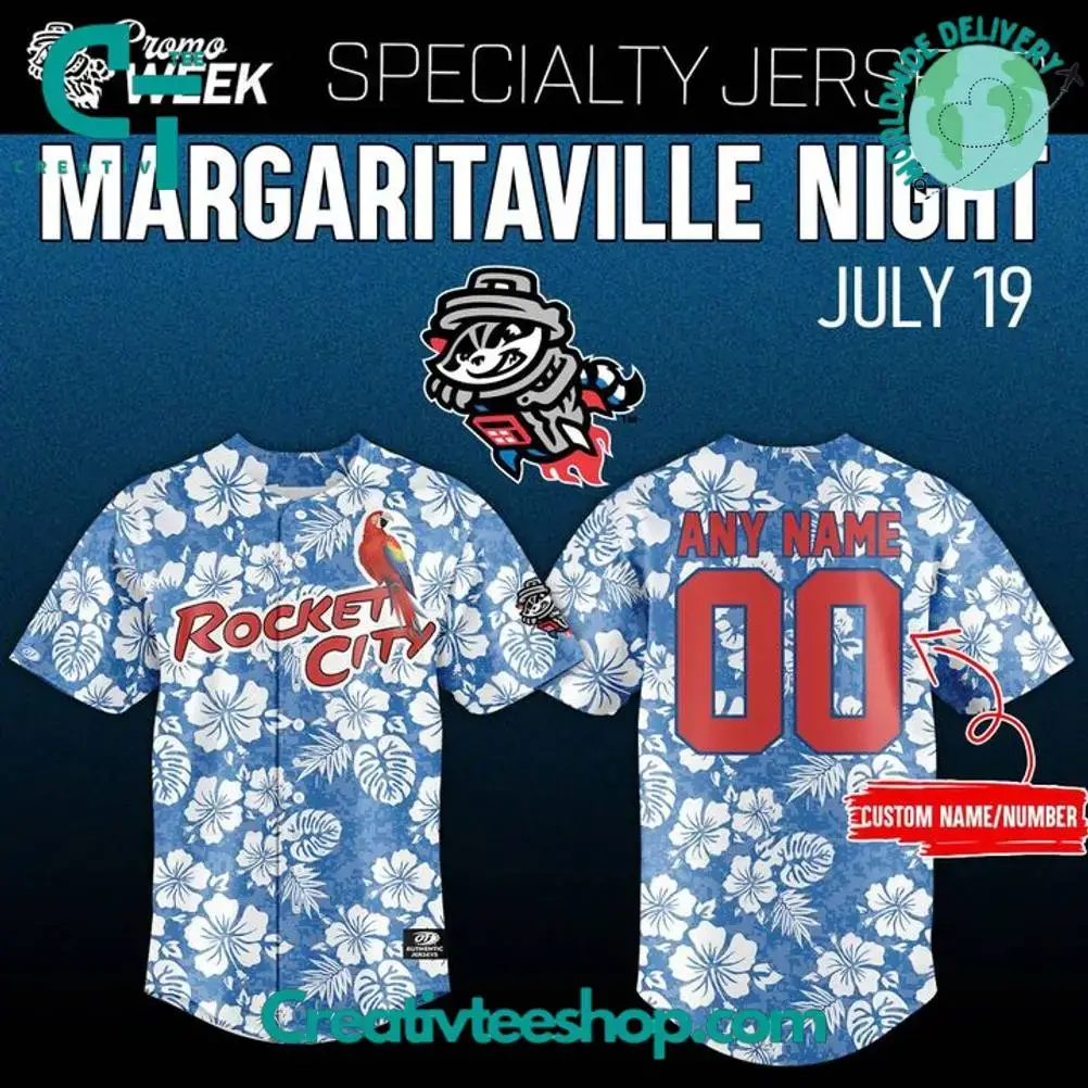 Rocket City Trash Pandas X Margaritaville Night 2025 Special Baseball Jersey Image