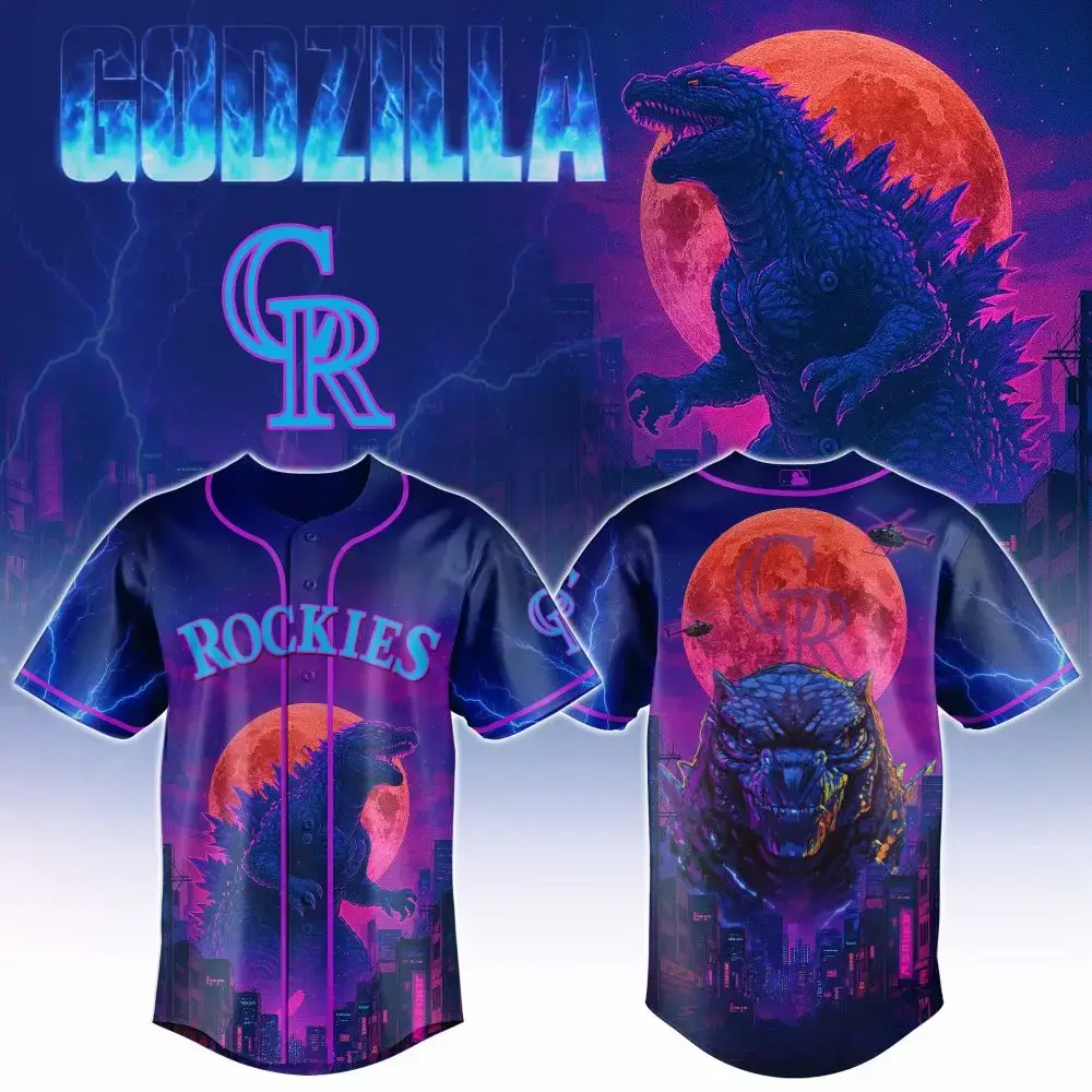 Rockies Baseball Jersey - Godzilla Design , Limited Edition Fan Gear Image