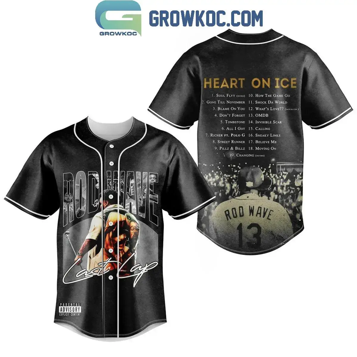 Rod Wave Heart On Ice Soul Flyy Baseball Jersey Image