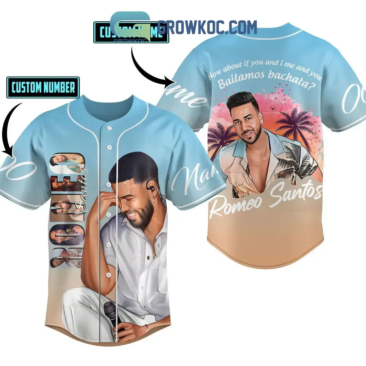 Romeo Santos Bailamos Bachata Fan Personalized Baseball Jersey Image