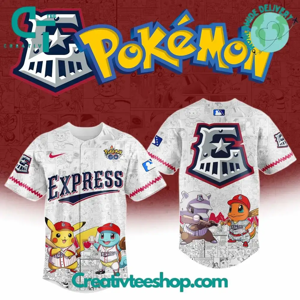 Round Rock Express X Pokemon Go Special Baseball Jersey Image