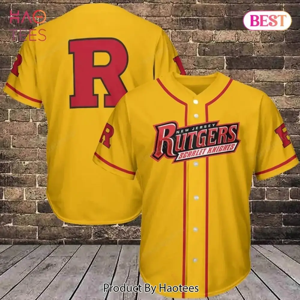Rutgers Scarlet Knights Yellow Baseball Jersey - Bold Game Day Apparel Image