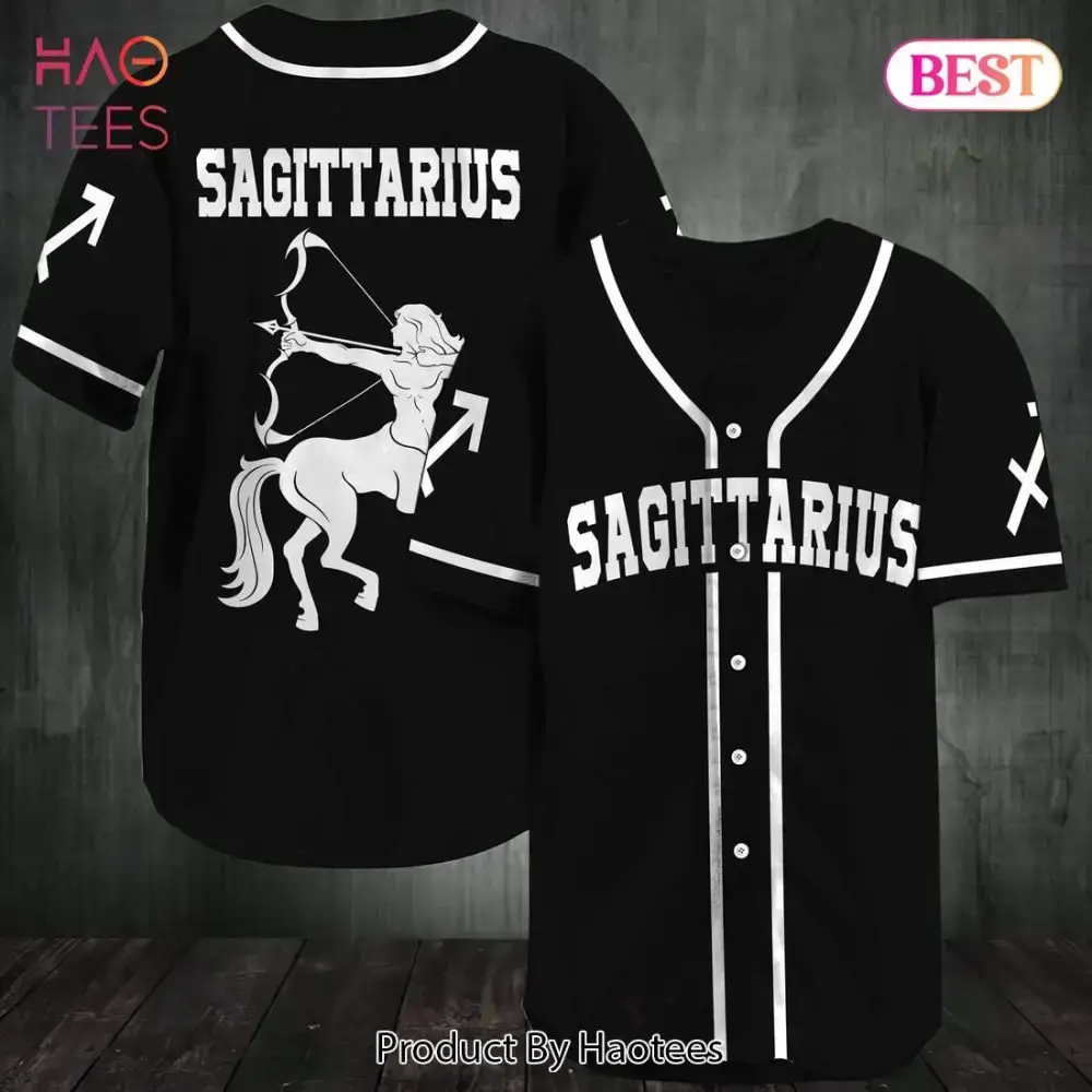 Sagittarius Zodiac Baseball Jersey – Stylish Black Unisex Tee For Astrology Lovers Image