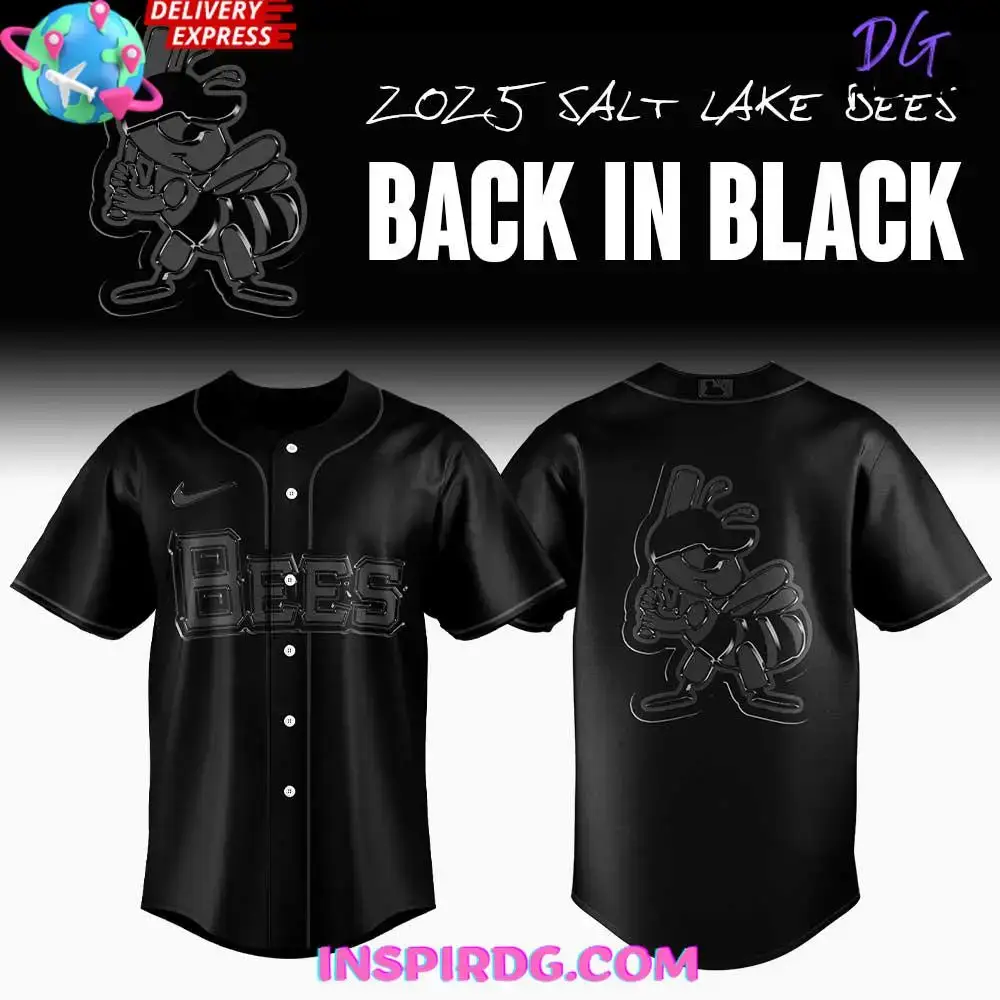 Salt Lake Bees “Back In Black” 2025 Special Edition Baseball Jersey Image