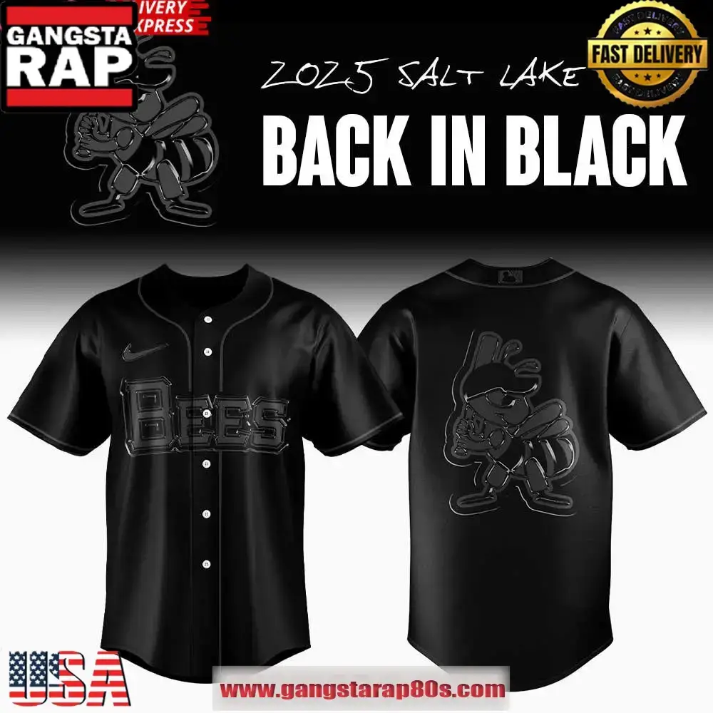 Salt Lake Bees “Back In Black” 2025 Special Edition Baseball Jersey Shirt Image
