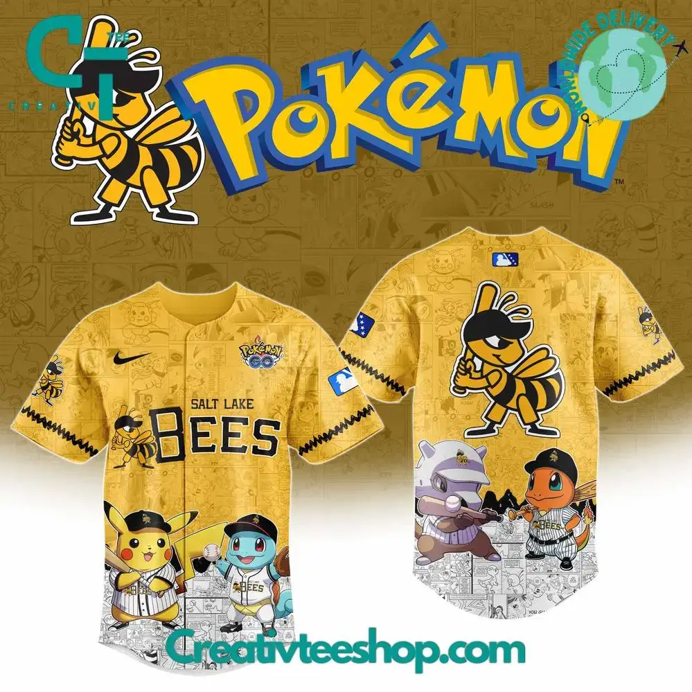 Salt Lake Bees X Pokemon Go Special Baseball Jersey Image
