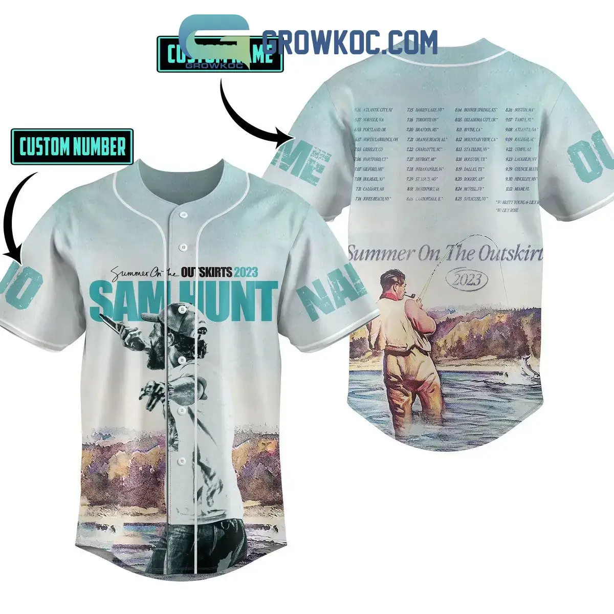 Sam Hunt Summer On The Outskirt 2023 Personalized Baseball Jersey Image