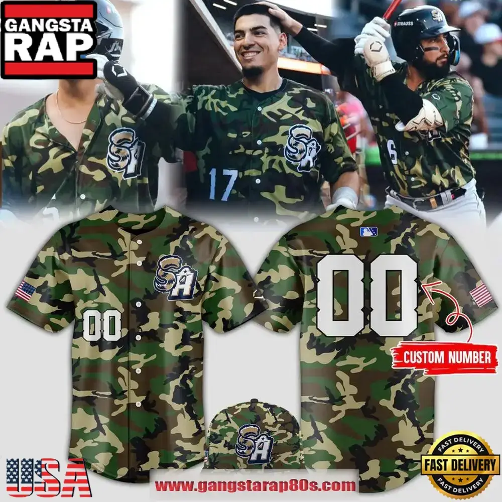 San Antonio Missions Camouflage Limited Edition Custom Baseball Jersey Image