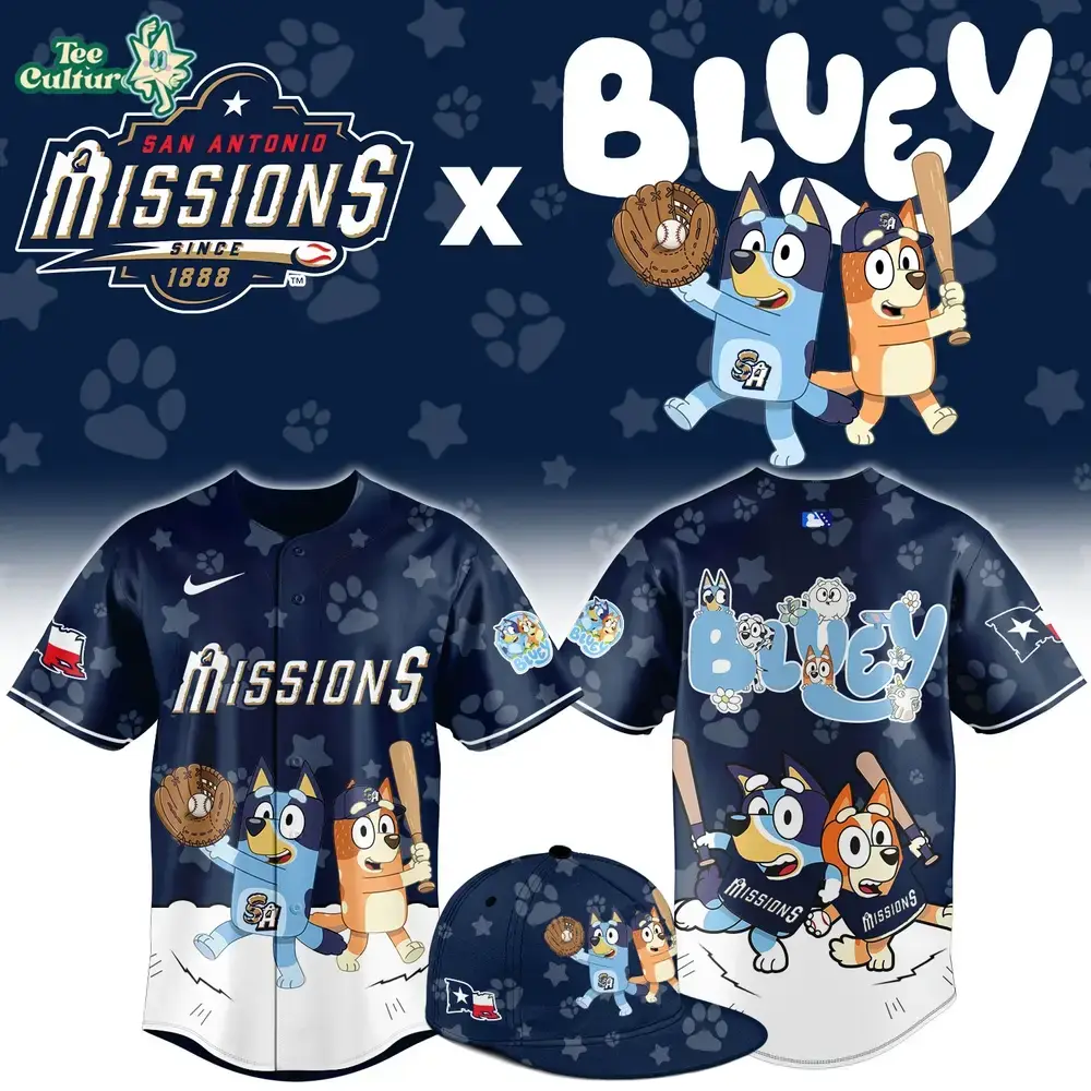 San Antonio Missions x Bluey Night Limited Jersey Image