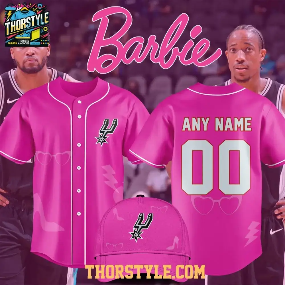 San Antonio Spurs Barbie Game Day All Pink 2026 Personalized Baseball Jersey Image