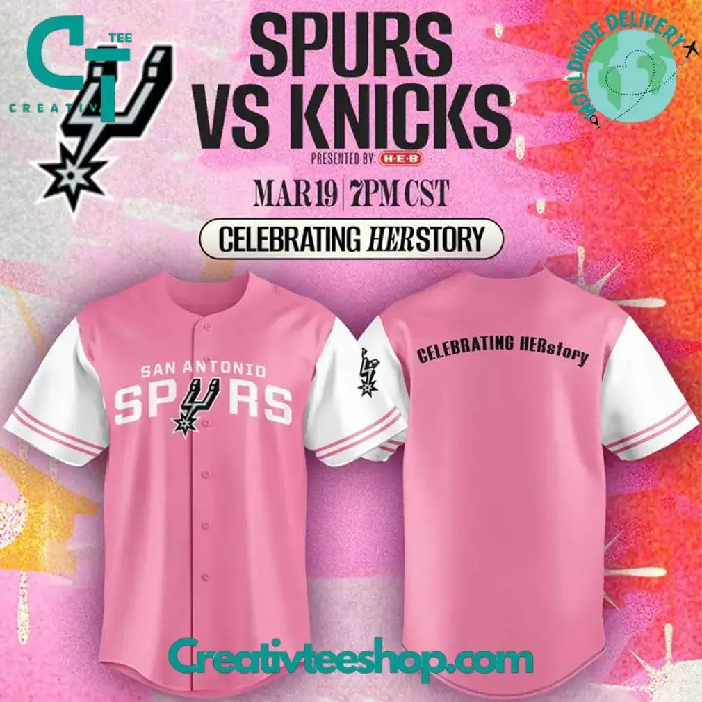San Antonio Spurs Celebrating Herstory Special Baseball Jersey Image
