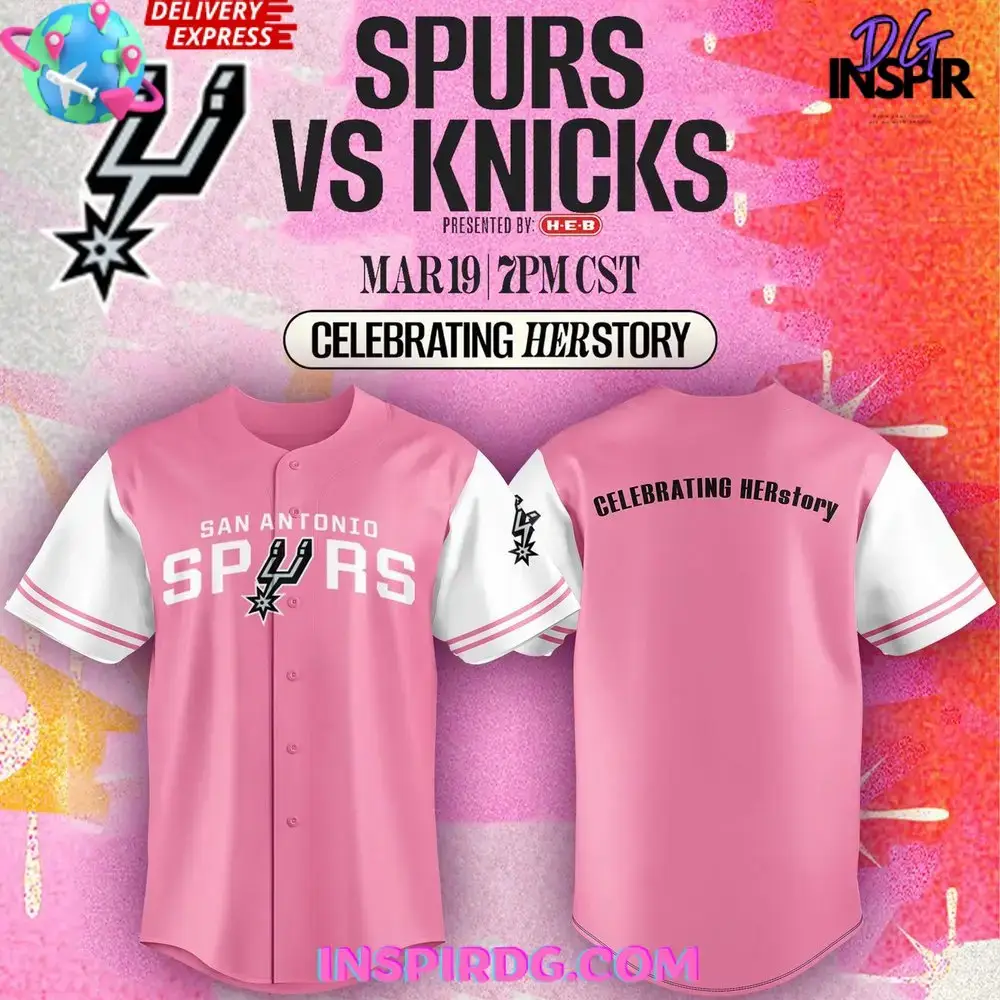 San Antonio Spurs Celebrating Herstory Special Baseball Jersey Image